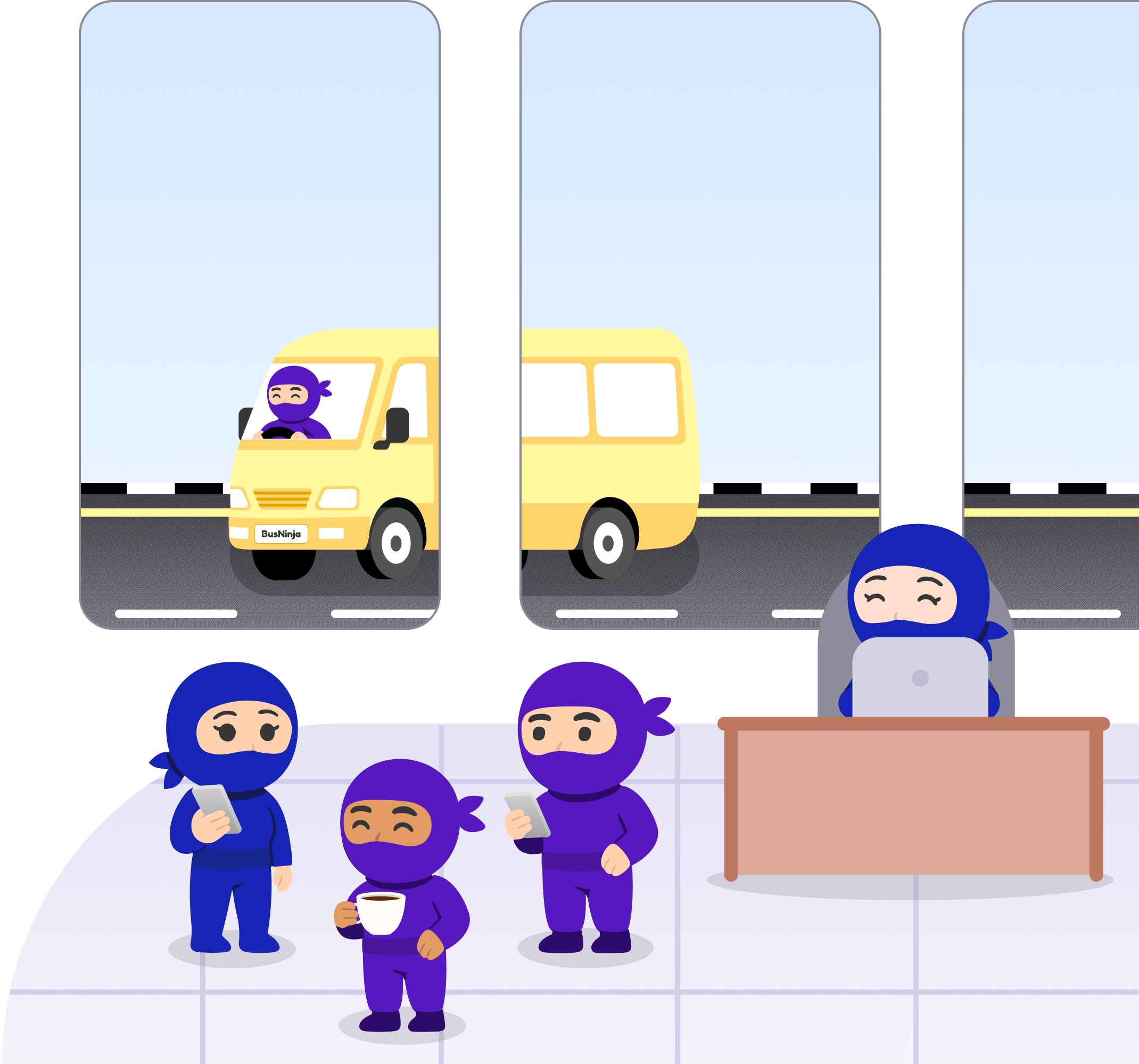 Bus Ninja illustration for bus operators